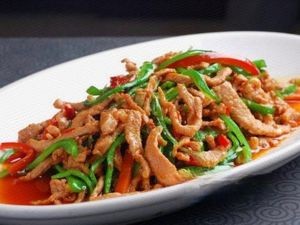 Spicy Potato Noodles with Greens and Small Rice Noodles