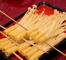 Tofu Skin Rolls with Enoki Mushrooms