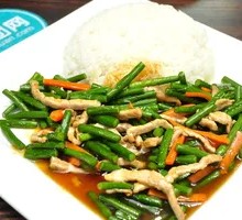 Garlic Stem and Pork Fillet Rice Bowl