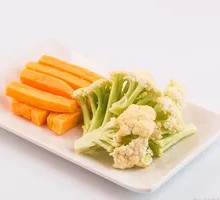 Organic Cauliflower with Sweet Potato Fries