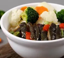 Eggplant with Green Chili Rice Bowl
