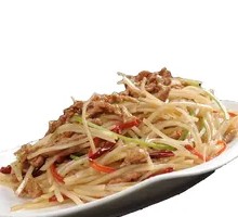 Shredded potato with shredded pork