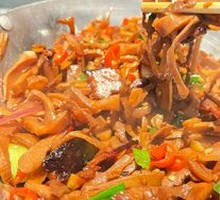 Spicy Sichuan-style smoked bamboo shoots with cured pork