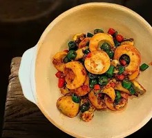 Pan-fried Quail Eggs
