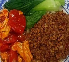 Tomato Egg Meat Sauce Noodles