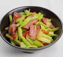 Celery Stir-Fried with Preserved Pork Rice Bowl
