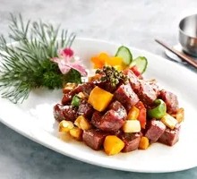 Scallion-braised Wagyu Cubes