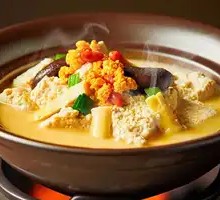Stewed Tofu with Fresh Shrimp and Sea Urchin