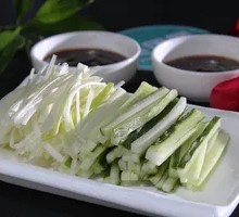 Cucumber Strips with Green Onions