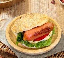 Stuffed flatbread with sausage
