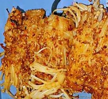 Roasted Enoki Mushrooms