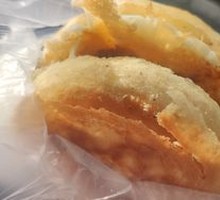 Pancake with egg and shredded chicken