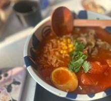 Beef Noodle Soup with Tomato Broth