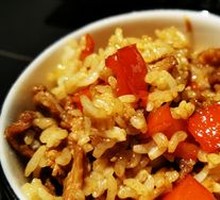 Aunt's Meat Sauce Rice Soup