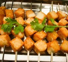 Fried Fish and Tofu Skewers