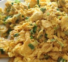 Scallion stir-fried with farm eggs