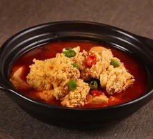 Stewed Fish Offal in Clay Pot