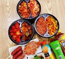 Pineapple Pork Rice, Chicken Cubes Rice, Chicken Cutlet Rice