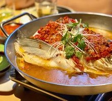 Steamed Fish Head with Green and Red Peppers