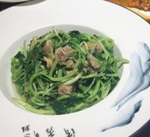 Fried Pork Crumbs with Mustard Greens