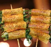 Cilantro-wrapped tofu skin rolls