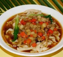 Eggplant and Pork Belly Noodles