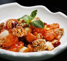 Peach Kernel Lychee Shrimp Balls