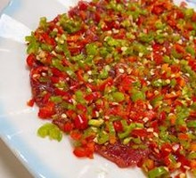 Sliced Beef with Green and Red Peppers