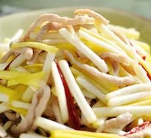 Garlic Shoots with Shredded Pork