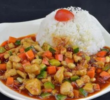 Stir-Fried Chicken with Potatoes over Rice