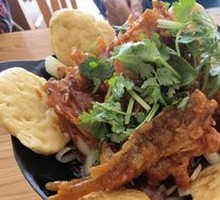 Fried Yellow Croaker with Corn Cake