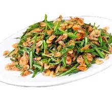 Stir-fried河虾 with leeks