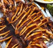 Grilled Squid on Iron Plate
