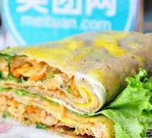 Savory Meat Floss Bacon Millet Mung Bean Egg Pancake