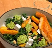 Pan-Seared Salmon with Kale Salad