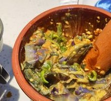 Preserved Egg with Green Pepper and Eggplant Mash
