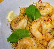 Mexican Lemon Fried Rice with Shrimp