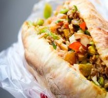 Pork with Egg and Tofu Cake Sandwich