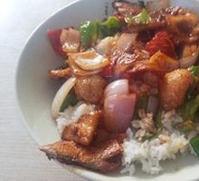 Spicy Pork Stir-fry Rice Bowl