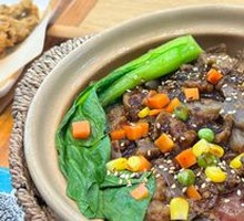 Cured Sausage and Eggplant Baozi Rice