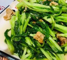 Fried Pork Scraps with Bok Choy