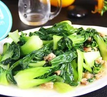 Fried Pork Scraps with Bok Choy