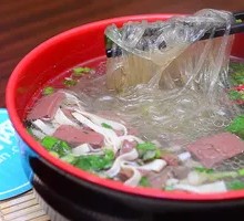 Golden Duck Blood and Noodle Soup