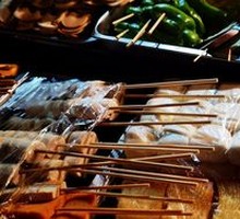 Fried Radish Balls on Skewers