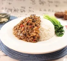 Minced Pork with Eggplant Rice