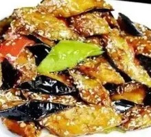 Fried Eggplant with Pork Crumbs