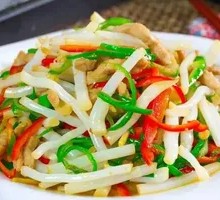 Silver Bean Sprout Stir-Fry with Shredded Pork