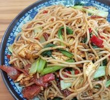 Sausage, Pickled Pepper, and Egg Fried Noodles