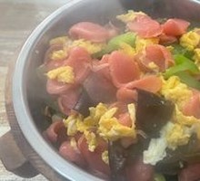 Ham and Egg Wooden Bucket Rice