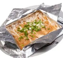 Aluminum-Wrapped Enoki Mushrooms